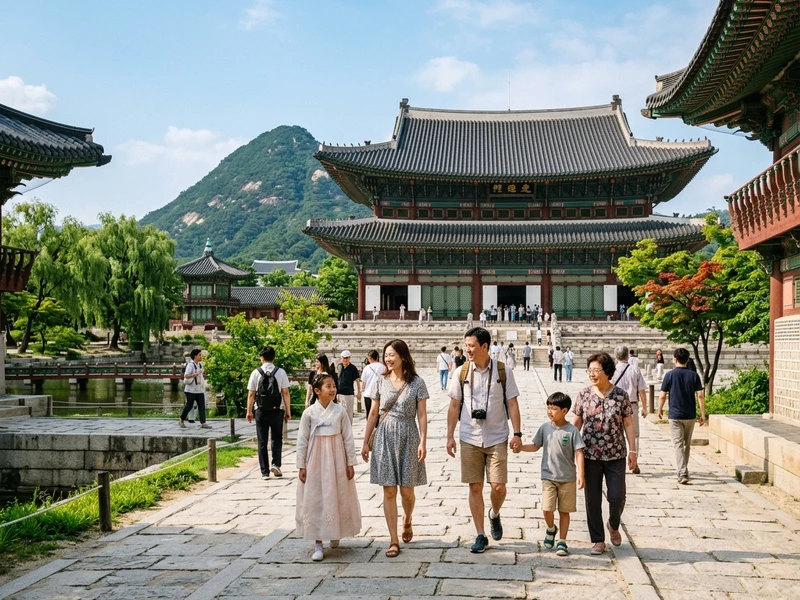 Um roteiro planejado nos minimos detalhes para unir geracoes com equilibrio, seguranca e lazer. Contempla atracoes climatizadas e de facil mobilidade como o Lotte World e museus nacionais interativos, sem longas caminhadas desgastantes sob o sol de verao. As pausas de descanso garantem disposicao a criancas e idosos, enquanto a culinaria suave e reconfortante agrada a todos os paladares. O itinerario ideal para criar memorias afetivas inesqueciveis com total tranquilidade! 👨‍👩‍👧‍👦🇰🇷🌿