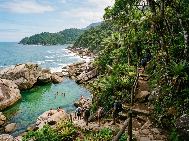 Um roteiro exclusivo de 3 dias planejado para amantes da natureza que priorizam o turismo responsável e de mínimo impacto. Você explorará as florestas intocadas da Serra da Bocaina, as piscinas naturais protegidas da APA do Cairuçu e a rica biodiversidade do Saco do Mamanguá. Com suporte de guias ambientais credenciados, alimentação focada no conceito do campo à mesa e pousada ecológica pé na areia, a viagem une conforto consciente, preservação da fauna nativa e profundo contato com a cultura caiçara. 🍃🐒