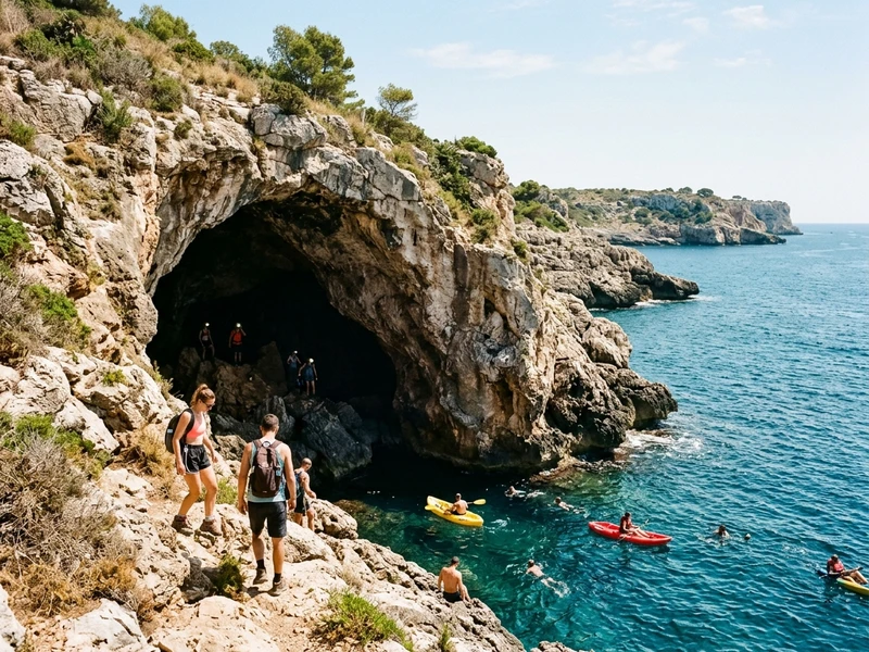 Roteiro de 3 dias com ritmo ininterrupto e adrenalina pura para exploradores de alto rendimento físico. O itinerário elimina todo turismo passivo e foca em desafios técnicos reais: a travessia de cavernas marinhas em Cova des Coloms, o psicobloc vertical nas rochas de Es Pontàs, o esforço brutal de scrambling no cânion de Torrent de Pareis, saltos de penhasco em Sóller, a aresta aérea de Cavall Bernat e a velocidade do kitesurf em Platja de Muro. Uma imersão vigorosa com suporte de equipamentos homologados e logística precisa pelas paisagens mais desafiadoras da ilha.