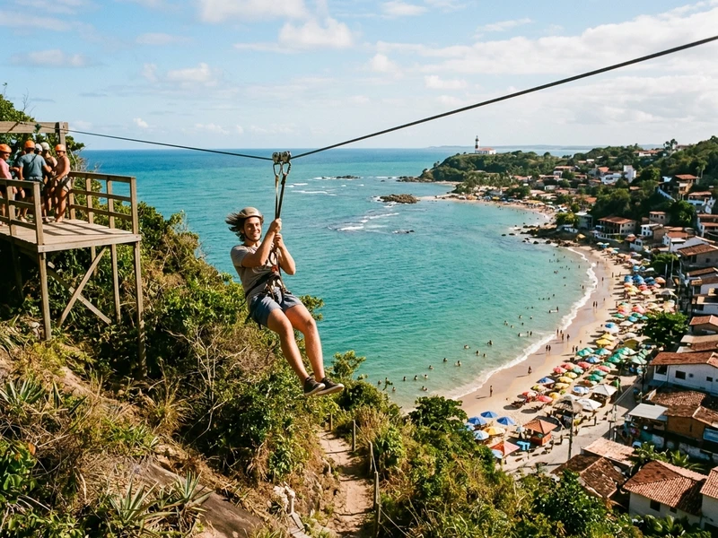 Um roteiro dinâmico e de tirar o fôlego desenhado para quem busca adrenalina real longe do turismo tradicional. A programação integra a famosa descida de tirolesa sobre o mar, remadas técnicas de caiaque oceânico em mar aberto, travessias costeiras por falésias na maré baixa e imersão com cilindro em recifes profundos. Cada etapa exige vigor físico e uso rigoroso de equipamentos de proteção individual como mosquetões, coletes certificados e calçados com tração em rochas molhadas. Uma imersão outdoor completa para explorar a geografia insular ao máximo com segurança e intensidade. 🔥🧭
