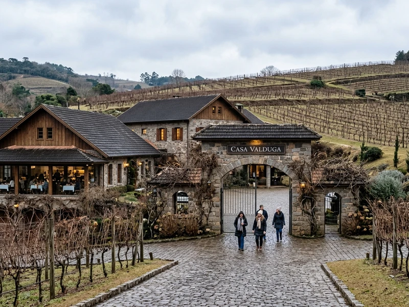 Um roteiro exclusivo de 3 dias desenhado para epicuristas exigentes desbravarem o coracao da enogastronomia do sul do Brasil durante o charme do inverno. 🍇 O circuito percorre vinicolas historicas consagradas como Casa Valduga e Salton, alcancando o apice sensorial no premiado Valle Rustico com gastronomia de natureza. 🧀 Aprecie queijos coloniais, delicias a base de leite de ovelha, a ancestralidade dos Caminhos de Pedra e os galetos mais crocantes e perfumados da serra, tudo harmonizado com os melhores tintos e espumantes nacionais.