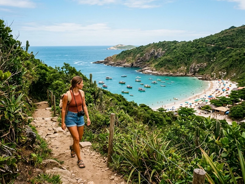 Roteiro de tres dias sob medida para o viajante solo no verao de Arraial do Cabo ☀️. A proposta equilibra perfeitamente momentos de introspeccao com conexoes sociais autenticas 🤝. Acomodado em um hostel comunitario no centro seguro, voce participara de passeios de barco em grupo, mergulho guiado e desfrutara de cafes com estrutura ideal para desacelerar ou trabalhar 💻. As rotas foram desenhadas privilegiando trilhas movimentadas e caminhos urbanos bem avaliados, garantindo total seguranca e zero complicacao para quem viaja sozinho 🎒✨.