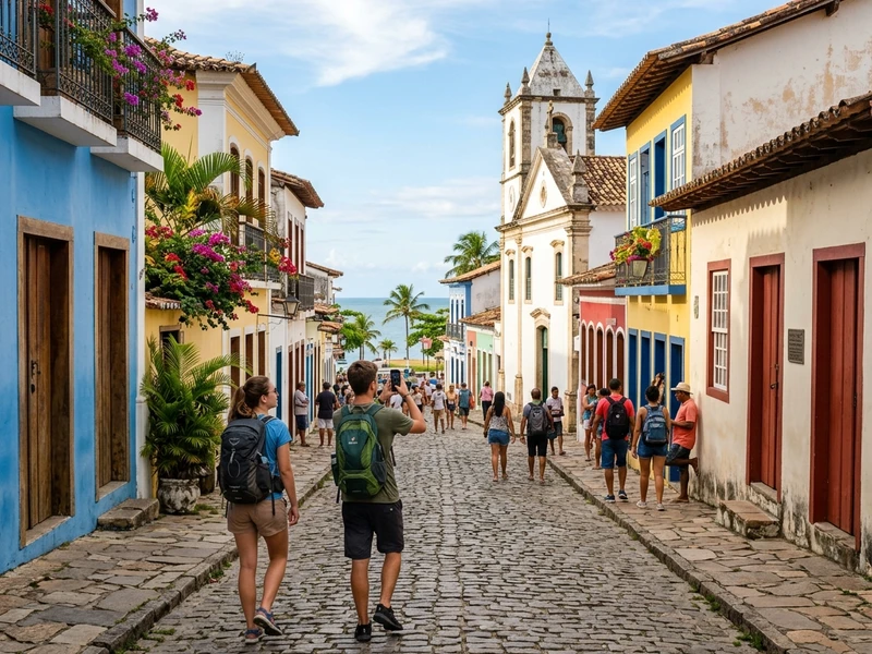 Roteiro economico de 3 dias explorando a Bahia historica com liberdade e espirito mochileiro. Conheca as raizes coloniais no centro historico, relaxe nas aguas calmas de Mundai e atravesse a balsa rumo as falesias e charme rustico de Arraial d Ajuda. Descubra a autenticidade cultural dos povos indigenas em Coroa Vermelha e aprecie vistas panoramicas de Santa Cruz Cabralia, aproveitando transporte publico, hostels acolhedores e culinaria popular baiana com excelente custo-beneficio. 🎒🌊🌴