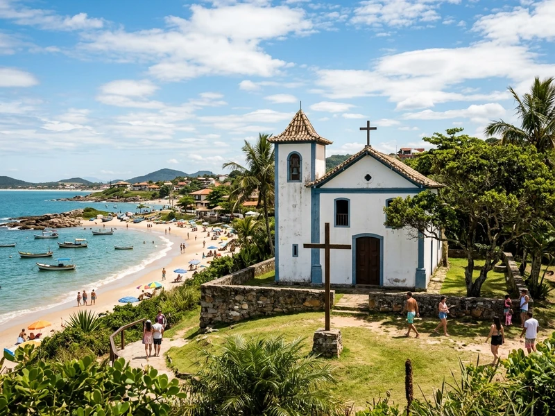 Roteiro cultural aprofundado pelo municipio historico de Penha, em Santa Catarina. Durante o ensolarado verao litoraneo, mergulhe nas memorias do seculo XVIII na Armacao do Itapocoroi, compreenda a secular heranca baleeira e acoriana na Capela Sao Joao Batista e no Mirante da Ponta da Vigia, explore o renomado Museu Oceanografico e saboreie a autentica gastronomia marinha com maricultura tradicional. Uma viagem contemplativa e enriquecedora desenhada para viajantes cultos e curiosos. 🌊🏛️🍤