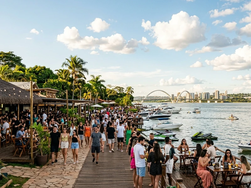Descubra a efervescente vida noturna brasiliense em um roteiro feito sob medida para quem viaja em busca de musica, danca e festivais! 🎶✨ Com descansos estrategicos durante o dia para poupar energias, a programacao combina o por do sol sofisticado no Pontao do Lago Sul, a energia alternativa do Conic na Birosca, a vista deslumbrante do Mezanino na Torre de TV e grandes eventos no Setor de Clubes. Finalize com a boemia do Beirute e os ritmos brasileiros contagiantes do Outro Calaf, sempre priorizando transporte seguro por aplicativo. 🍹🎉