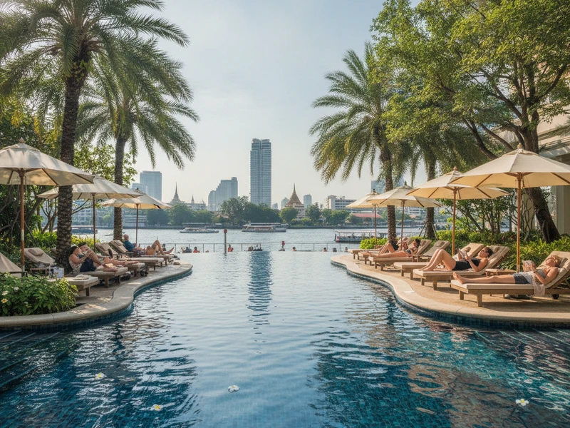 Este roteiro de 3 dias em Bangkok é um convite ao relaxamento e ao bem-estar, perfeito para quem busca escapar do estresse e recarregar as energias. 🧘‍♀️✨ Hospedado no luxuoso The Peninsula Bangkok, você desfrutará de uma infraestrutura de bem-estar impecável e vistas deslumbrantes do rio Chao Phraya. Os dias são planejados com um ritmo tranquilo, priorizando experiências como tratamentos em spas renomados, chás da tarde elegantes, passeios suaves de barco e visitas a templos serenos, como o Wat Benchamabophit. A culinária tailandesa é explorada em restaurantes charmosos e sofisticados, garantindo uma experiência gastronômica de alto nível. Evitamos atrações barulhentas ou superlotadas e deslocamentos longos, focando em conforto e tranquilidade. Prepare-se para uma imersão em uma Bangkok mais calma e sofisticada, onde cada momento é uma oportunidade para descansar e se reconectar. 💖🛥️