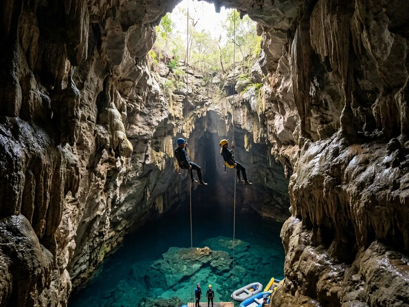 Roteiro de 3 dias projetado especificamente para viciados em adrenalina e exploracao fisica intensa. Sem espaco para passividade, a jornada explora o que ha de mais desafiador no Centro-Oeste: o rapel monumental do Abismo Anhumas, a descida de 90 metros na plataforma negativa da Boca da Onca, mergulho Scuba nas profundezas azuis da Lagoa Misteriosa, pilotagem tecnica em quadriciclos e rafting agressivo nas corredeiras. Uma imersao com equipamentos de seguranca de padrao internacional e condutores certificados para quem exige acao ininterrupta. ⚡🧗