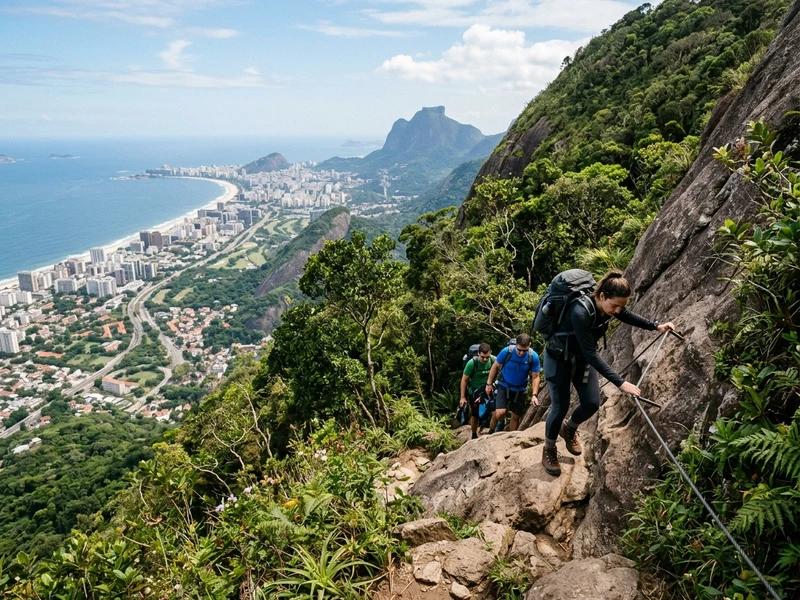 Um roteiro eletrizante de 3 dias sem espaco para monotonia, projetado para aventureiros que buscam limites fisicos e contato visceral com a natureza selvagem ⛰️. Voce conquistara paredes de rocha com escalada tecnica no Costao do Pao de Acucar e na Carrasqueira da Pedra da Gavea, voara de asa-delta sobre o oceano 🪂, cruzara o mar em caiaques oceanicos ate ilhas desertas 🛶 e desbravara trilhas secretas por praias isoladas. Tudo com equipamentos de seguranca certificados e guias de montanha gabaritados!