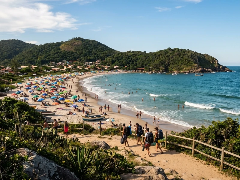 Roteiro autêntico e altamente econômico voltado para mochileiros independentes explorarem as belezas naturais e a herança caiçara sem estourar o orçamento. A rota privilegia dormitórios em hostel acolhedor, mobilidade por transporte coletivo e caminhadas, praias com acesso totalmente gratuito, mirantes deslumbrantes como a Ponta da Vigia e saborosos pratos executivos em petisqueiras tradicionais. Uma viagem leve, livre e cheia de conexões humanas na costa catarinense! 🏄‍♂️🌴🎒