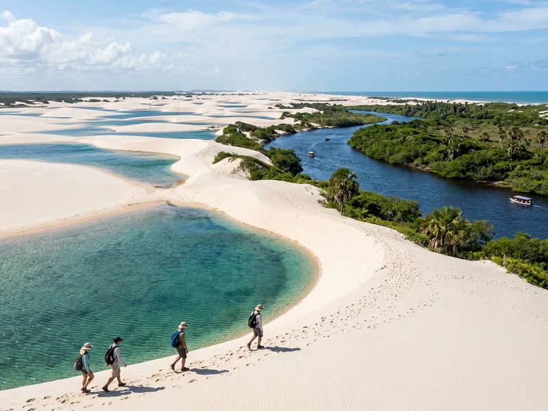 Um roteiro voraz desenhado para aventureiros implacaveis dispostos a testar limites fisicos e tecnicos no Maranhao. Fuja das rotas turisticas convencionais e mergulhe em pilotagens de quadriciclo off-road, descidas de rio em caiaques, travessias pedestres severas por dunas gigantes sob sol causticante e kitesurf de alta intensidade impulsionado pelas rajadas de vento da primavera. Seguranca rigorosa e equipamentos profissionais garantem a vivencia extrema com total controle e preparo.