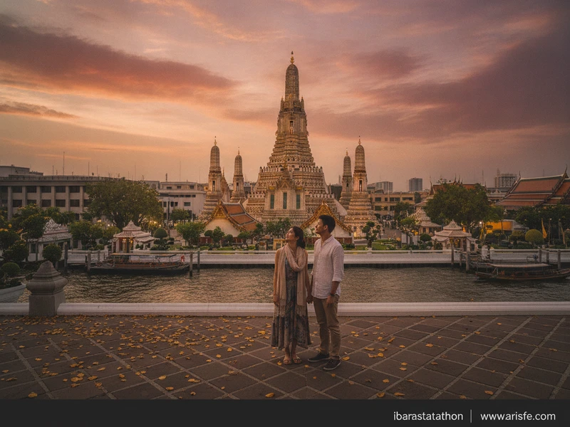 Prepare-se para uma jornada inesquecível em Bangkok, desenhada para casais que buscam romance e experiências autênticas. Este roteiro de 3 dias mergulha na cultura vibrante da cidade, oferecendo momentos íntimos e vistas espetaculares. Desfrute de acomodações charmosas com vista para o rio, jantares à luz de velas em restaurantes renomados, um relaxante spa a dois e um passeio de barco ao pôr do sol pelo majestoso Rio Chao Phraya. Cada detalhe foi pensado para criar memórias preciosas, desde a exploração de templos antigos até a culinária tailandesa em aulas exclusivas. Prepare-se para se encantar com a magia de Bangkok, longe das multidões e perto do coração. 💖🍜🌅