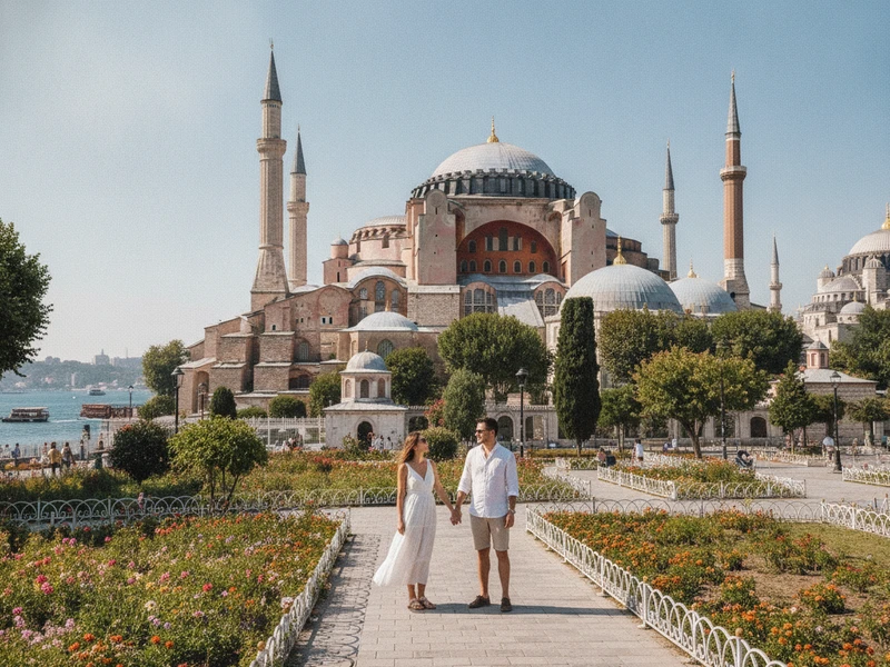 Este roteiro de 3 dias em Istambul foi cuidadosamente elaborado para casais que buscam uma experiência romântica e intimista. Começando pela majestosa Sultanahmet, vocês explorarão ícones como a Hagia Sophia e a Mesquita Azul, mergulhando na história e na beleza arquitetônica da cidade. A atmosfera mística da Cisterna da Basílica e um passeio relaxante pelo Gülhane Park preparam o terreno para um inesquecível cruzeiro ao pôr do sol pelo Bósforo, culminando em um jantar à luz de velas com vistas panorâmicas. O segundo dia os levará à charmosa Kadıköy, no lado asiático, para uma imersão cultural e gastronômica, seguida por uma experiência relaxante e revigorante em um hammam tradicional a dois. O roteiro se encerra com a efervescência do Grand Bazaar e do Spice Bazaar, a vista espetacular da Torre Galata ao entardecer e um jantar final em um rooftop com vistas deslumbrantes da cidade, garantindo que cada momento seja repleto de romance e memórias preciosas. A acomodação foi escolhida para oferecer conforto e um ambiente especial, complementando a jornada de vocês. 💖