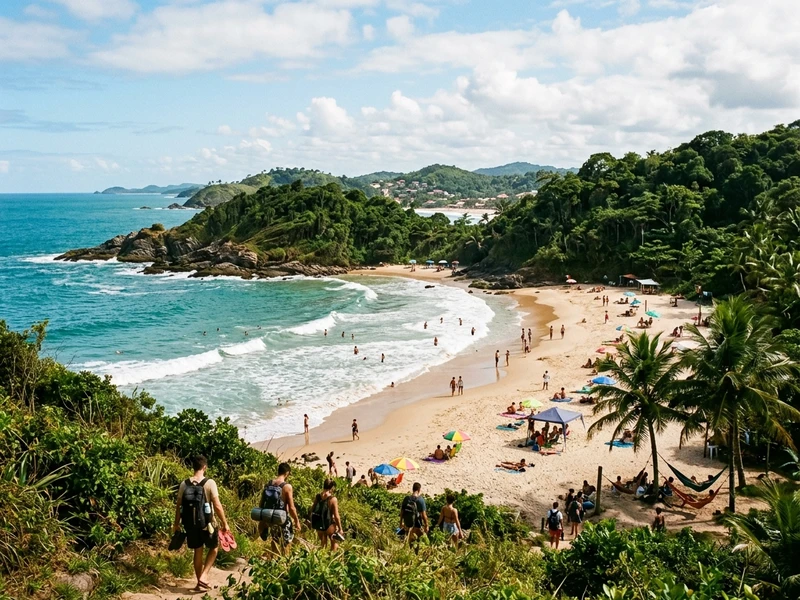 Um roteiro dinâmico e independente projetado sob medida para mochileiros que desejam vivenciar o melhor da natureza e da cultura litorânea gastando pouco. 🌊 Em três dias completos, você percorre a pé praias urbanas icônicas, desbrava trilhas livres na Mata Atlântica até santuários preservados como a Prainha e a Engenhoca, utiliza o transporte público intermunicipal de forma prática e contempla espetaculares entardeceres na Ponta do Xaréu. As refeições privilegiam feiras de rua e restaurantes de comida caseira autêntica, com pernoites em hostel bem localizado e repleto de integração social. 🎒☀️🌴