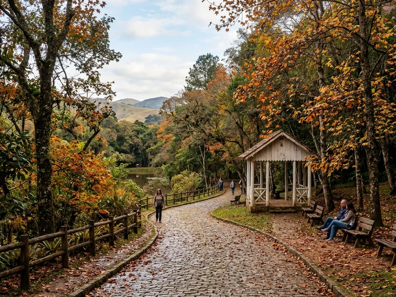 Este roteiro foi cuidadosamente desenhado para quem busca tranquilidade profunda e descanso genuíno no outono. Desfrute de uma hospedagem de excelência com infraestrutura completa de spa, piscinas aquecidas e jardins deslumbrantes. O percurso equilibra passeios bucólicos e contemplativos por parques floridos com refeições memoráveis em bistrôs e restaurantes aconchegantes. Sem pressa, sem filas e sem agito, viva uma experiência de renovação física e mental, apreciando as mais belas paisagens serranas no ritmo perfeito para o seu bem-estar. 🧘‍♀️☕🌿