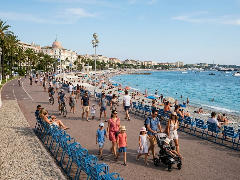 Roteiro de 3 dias sob medida para familias multigeracionais desfrutarem de Nice com tranquilidade no verao. A programacao prioriza trajetos planos, parques sombreados com espelhos d agua e parquinhos infantis, mobilidade 100% acessivel por bondes modernos e elevadores publicos, alem de pausas estrategicas nos horarios mais quentes do dia. As experiencias contemplam desde o charme historico ate areas verdes como o Parc Phoenix, sempre com opcoes gastronomicas que acolhem criancas e idosos com conforto e seguranca. 🌊👨‍👩‍👧‍👦☀️
