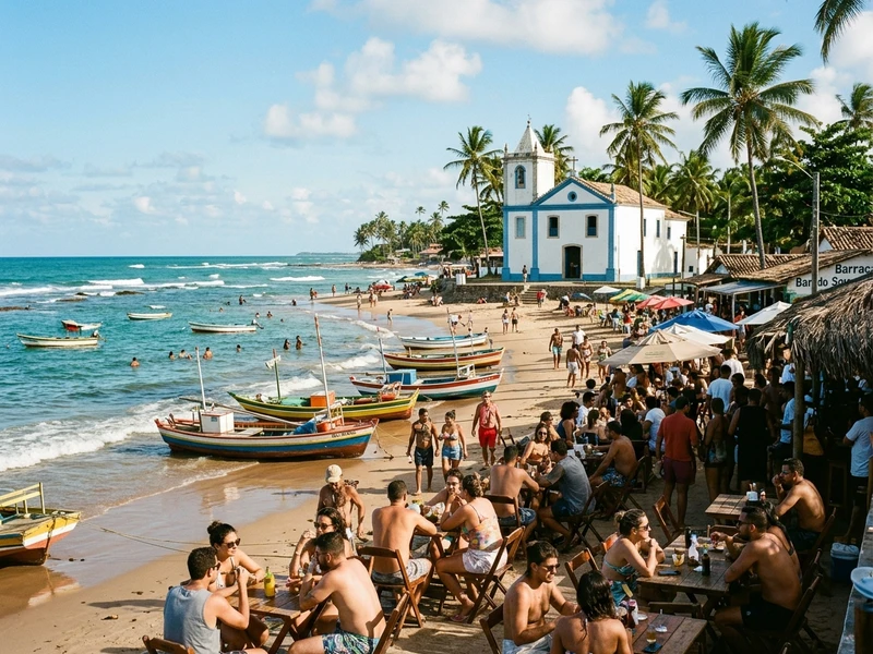 Roteiro dinâmico e contagiante planejado sob medida para entusiastas de festivais e agito social. Com manhãs descontraídas e tardes sem correria nas águas mornas da Bahia, a programação foca em reservar energia para quando o sol se põe. Os viajantes curtem shows ao vivo no Bar do Souza, eventos culturais com música na praça do coreto e luaus de frente para a enseada. A vila proporciona passeios a pé seguros e iluminados à noite, com apoio de táxis locais credenciados. Uma combinação ideal de descanso litorâneo, boa gastronomia baiana e muita animação noturna! 🌅🎉🍹✨