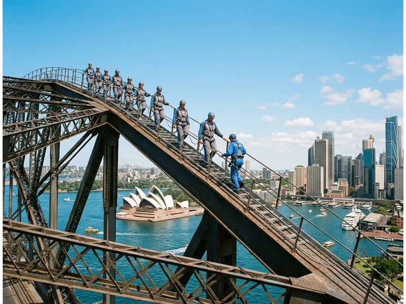 Roteiro de alta voltagem fisica e adrenalina pura desenhado para exploradores destemidos! ⚡ Enfrente a grandiosa escalada estrutural na ponte do porto, desbrave as correntes marinhas em caiaques oceanicos e encare o vertiginoso rapel nas profundezas umidas dos canyons das Blue Mountains. O itinerario alcanca o apogeu da emocao com um salto tandem de paraquedas a 15.000 pes sobre as aguas azuis do sul e finaliza com um trekking tecnico pelas escarpadas trilhas de arenito do Royal National Park. Todos os trajetos contam com suporte de seguranca de alto nivel, equipamentos certificados e ritmo dinamico sem perda de tempo! 🇦🇺🪂🧗‍♂️
